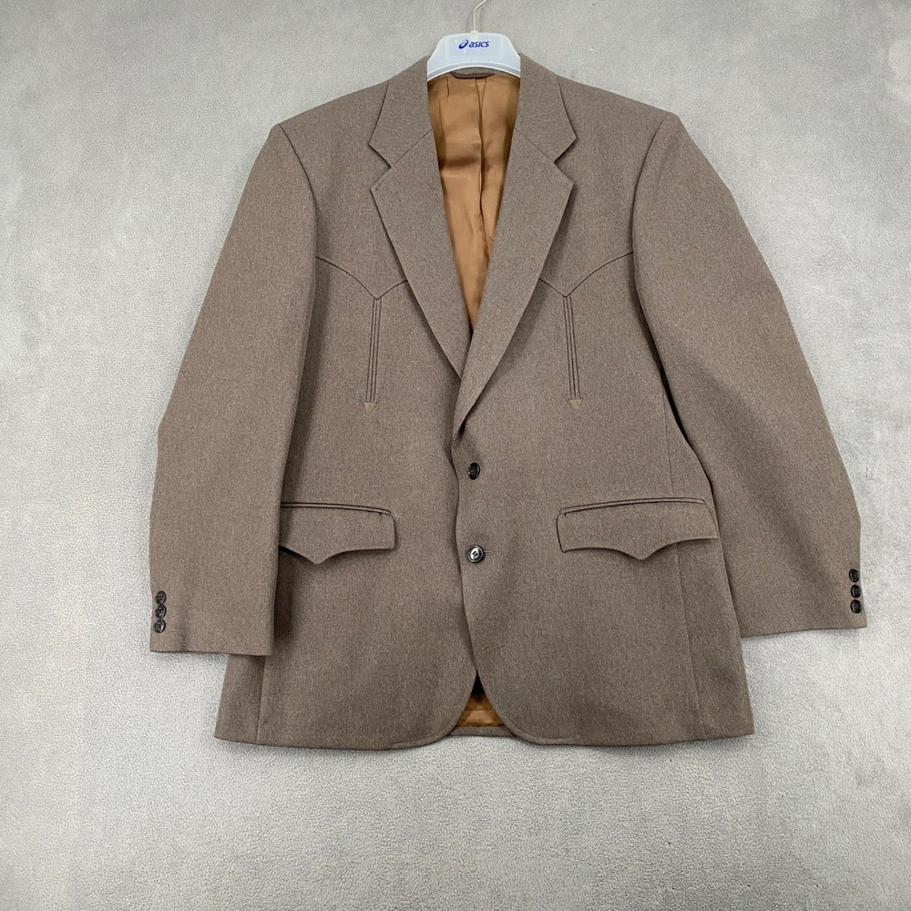 Circle S Dallas Texas Mens Western Blazer Tan Brown Cowboy Sport Coat USA Made